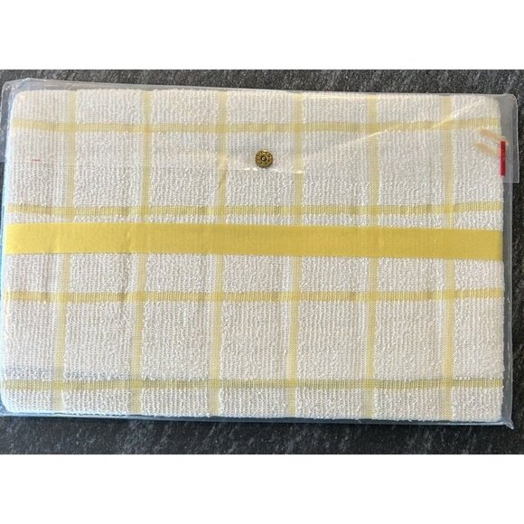 Vintage Cannon Cotton Yellow White Kitchen Towel & Dish Cloth Set In Package - Picture 3 of 3